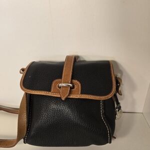 Black and Tan Leather Crossbody Bag